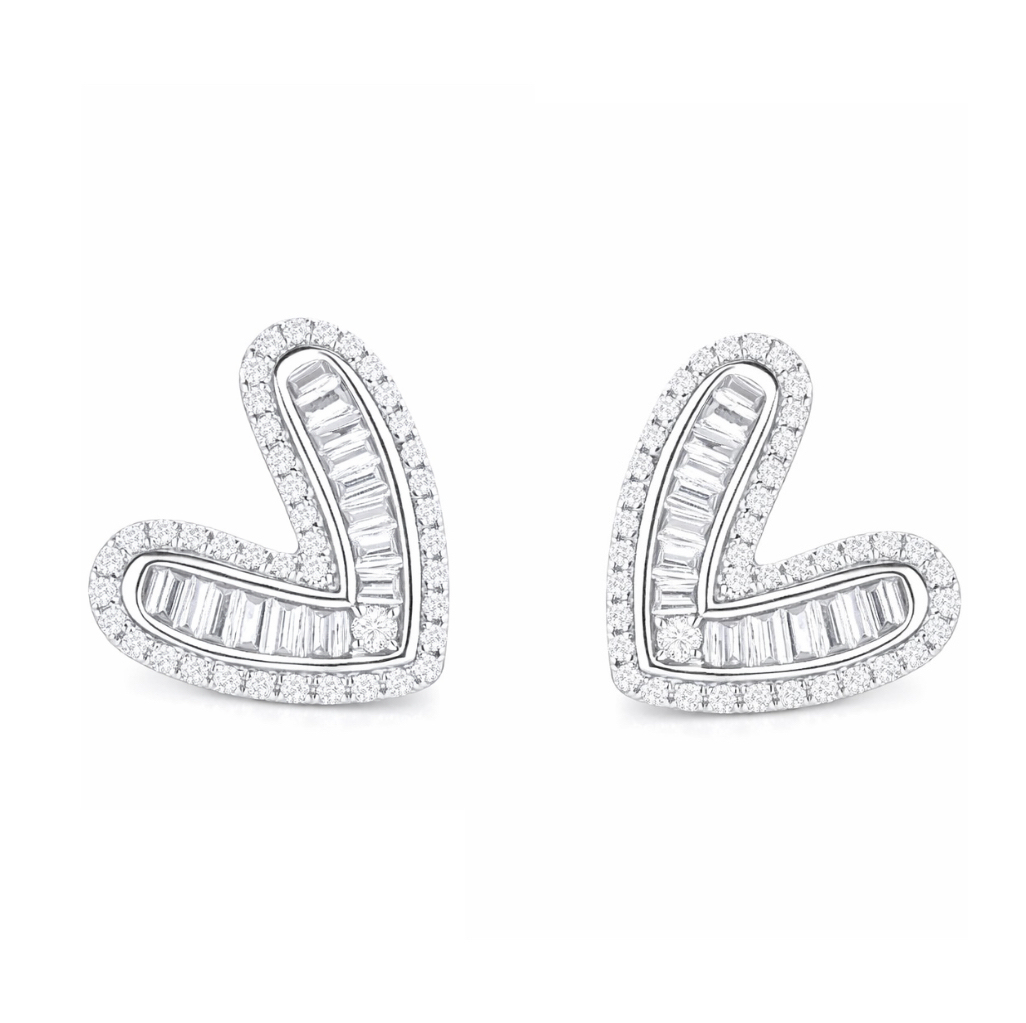 Leaves 18K Gold Natural Diamond Stud Earrings | Cluster-Set 0.24CT Diamonds