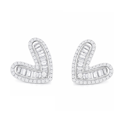 18k gold earrings set with 0.36ct natural diamond