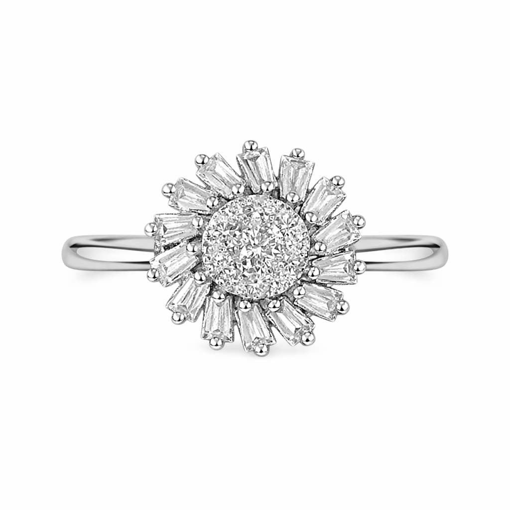 Halo Elegance · 2ct Lab Grown Diamond Ring with 0.20ct Accent Halo