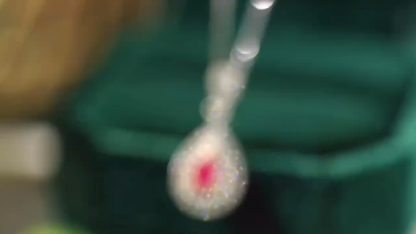 18k gold necklace with three claws inlaid with water-drop ruby 0.55ct and accessory stone 0.35ct