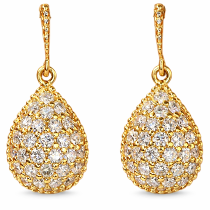 18k gold earrings set with 0.90carat natural diamond