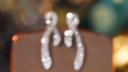 18k Gold Earrings, Studded with 0.70ct Natural Diamond 