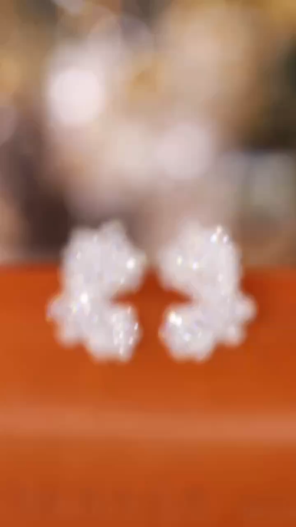 18K Gold Natural Diamond Stud Earrings | Cluster-Set 0.60CT Diamonds flowers 