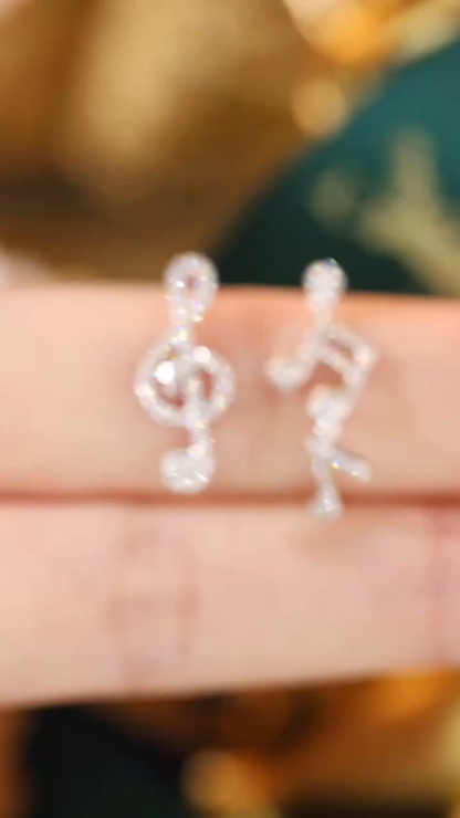 18k Gold Earrings Studded with 0.36ct Natural Diamond