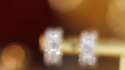 18k Gold Earrings, Studded with 0.50ct Natural Diamond 