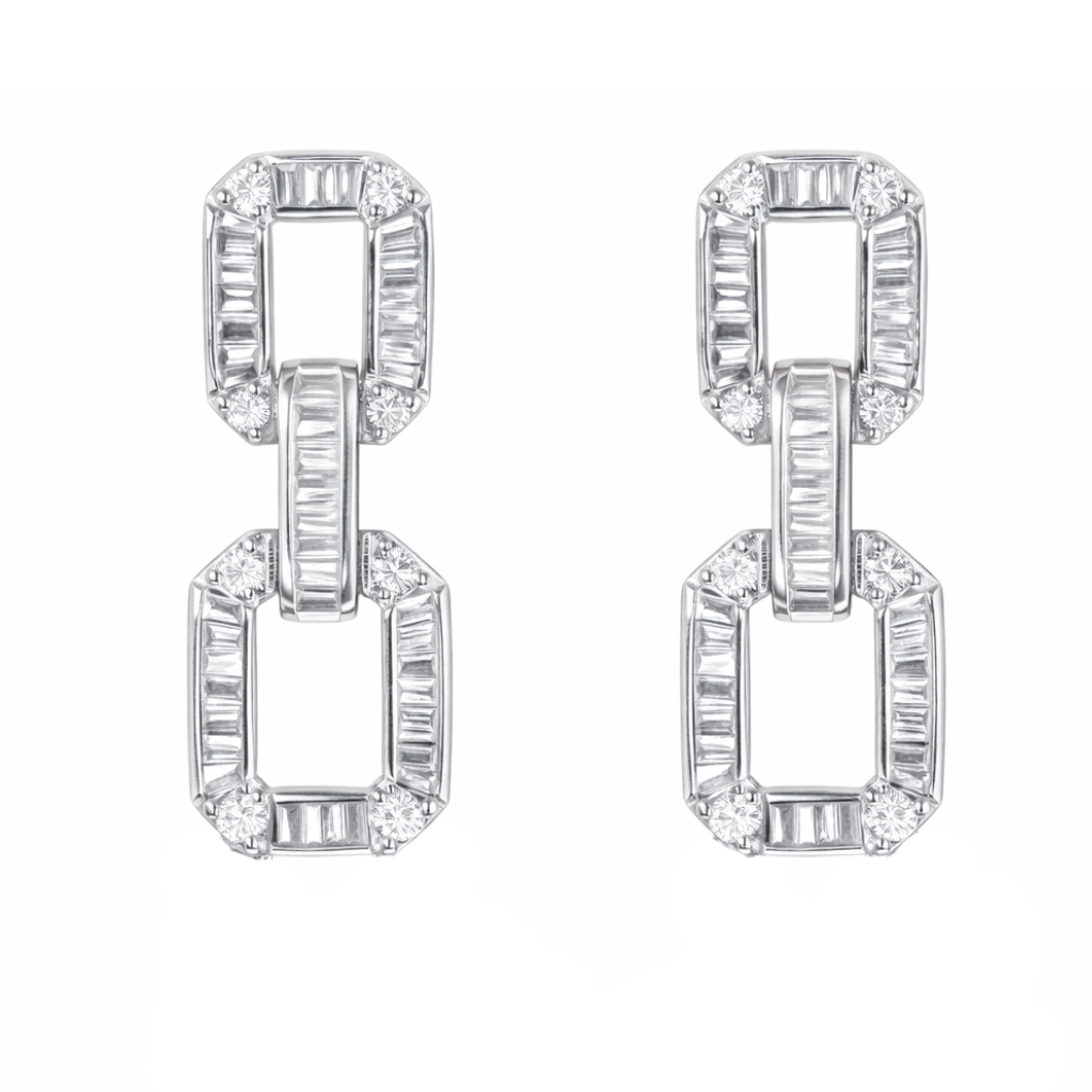 18k Gold Earrings, Studded with 0.80ct Natural Diamond 