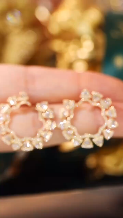 18k gold earrings set with 1.20ct natural diamond