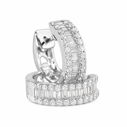 18k Gold Earrings, Studded with 0.50ct Natural Diamond 
