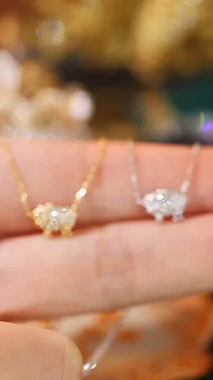 [Copy]18k Gold Necklace, Chinese Cultural Elements Zodiac Series – Sheep, Natural Diamond 0.15ct Chinese Zodiac