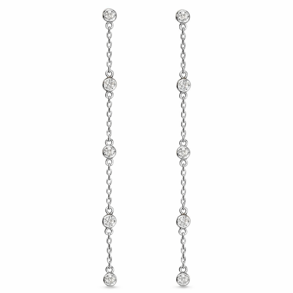 Leaves 18K Gold Natural Diamond Stud Earrings | Cluster-Set 0.24CT Diamonds