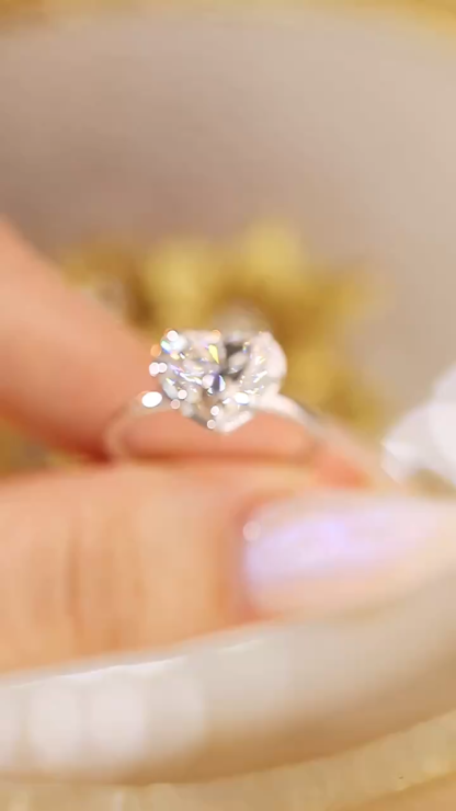10K Gold Pure Love · 8-Prong Heart Cut 3ct Lab Grown Diamond Ring