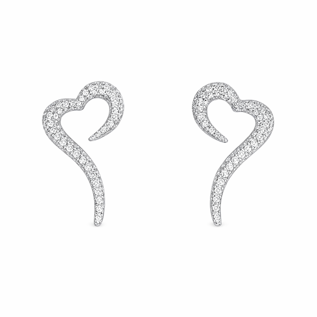 18k gold earrings set with 1.22ct natural diamond