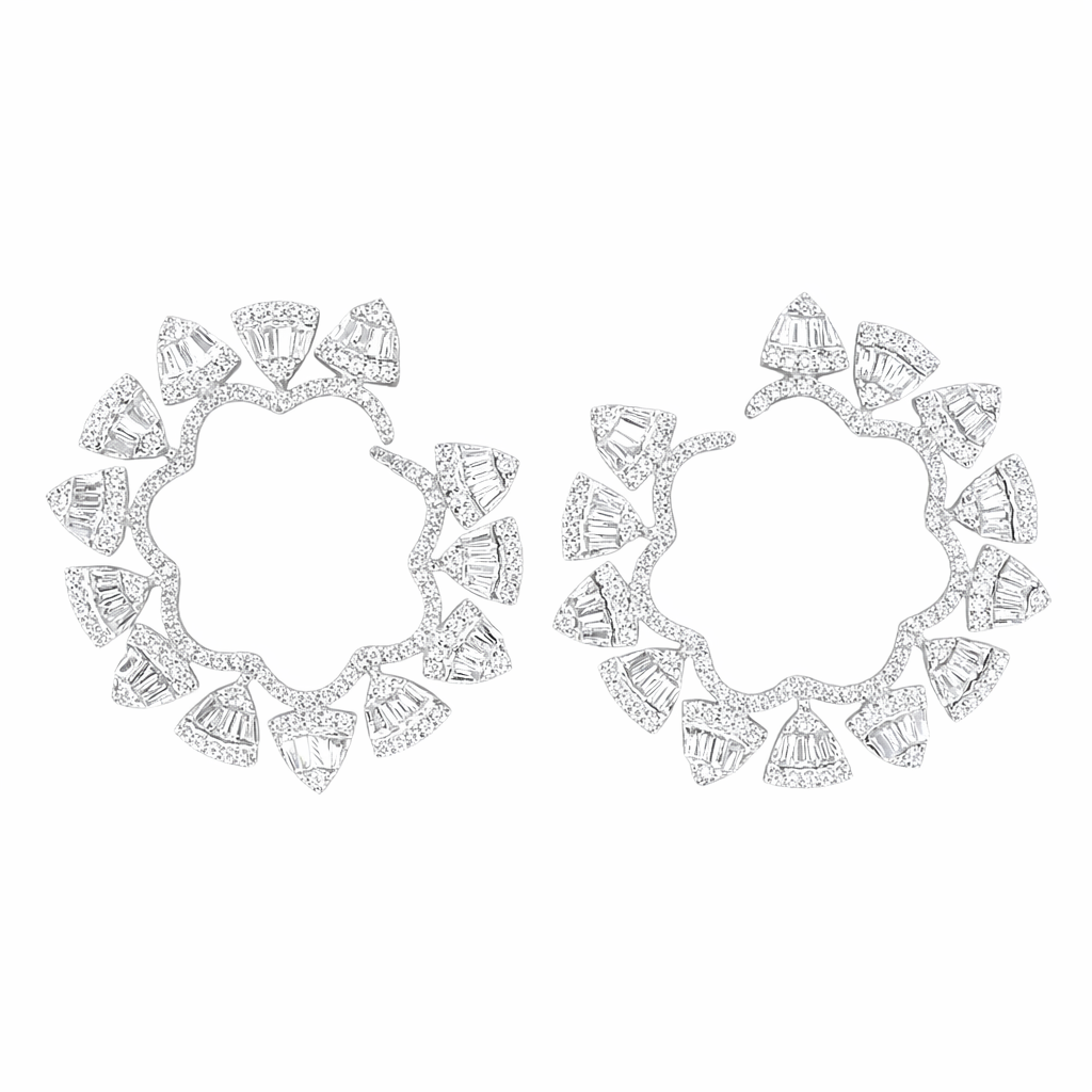 18k gold earrings set with 1.20ct natural diamond