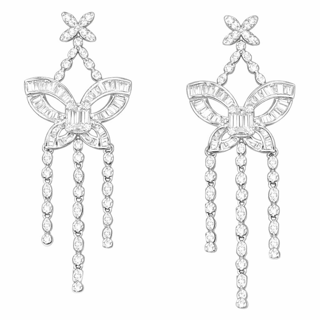 Butterfly 18k Gold Earrings, Studded with 1.40ct Natural Diamond 