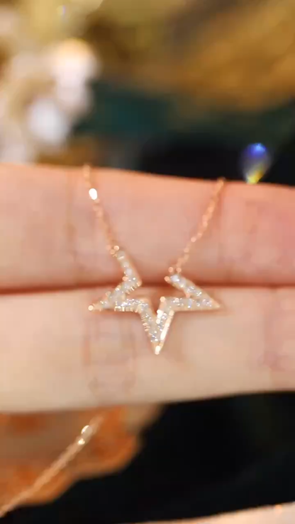 18k gold necklace with 0.18ct natural diamond