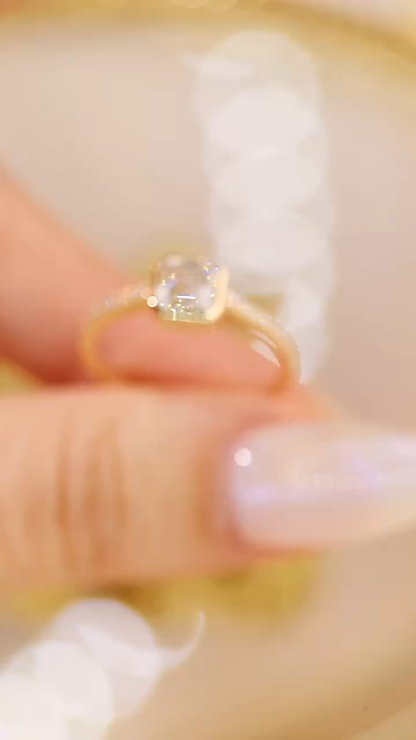 10K Gold Timeless Elegance · 1ct Asscher Cut Lab Grown Diamond Ring with Pavé Band