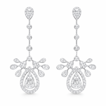18k Gold Earrings, Studded with 0.60ct Natural Diamond 