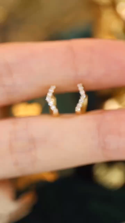 18k Gold Earrings Studded with 0.12ct Natural Diamond