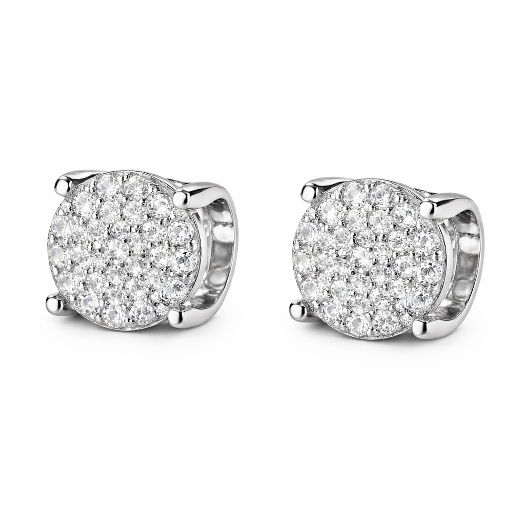 18k Gold Earring Studs with Bull Head Design; Diamond Insert of 0.50 ct Set in a Hidden Mount