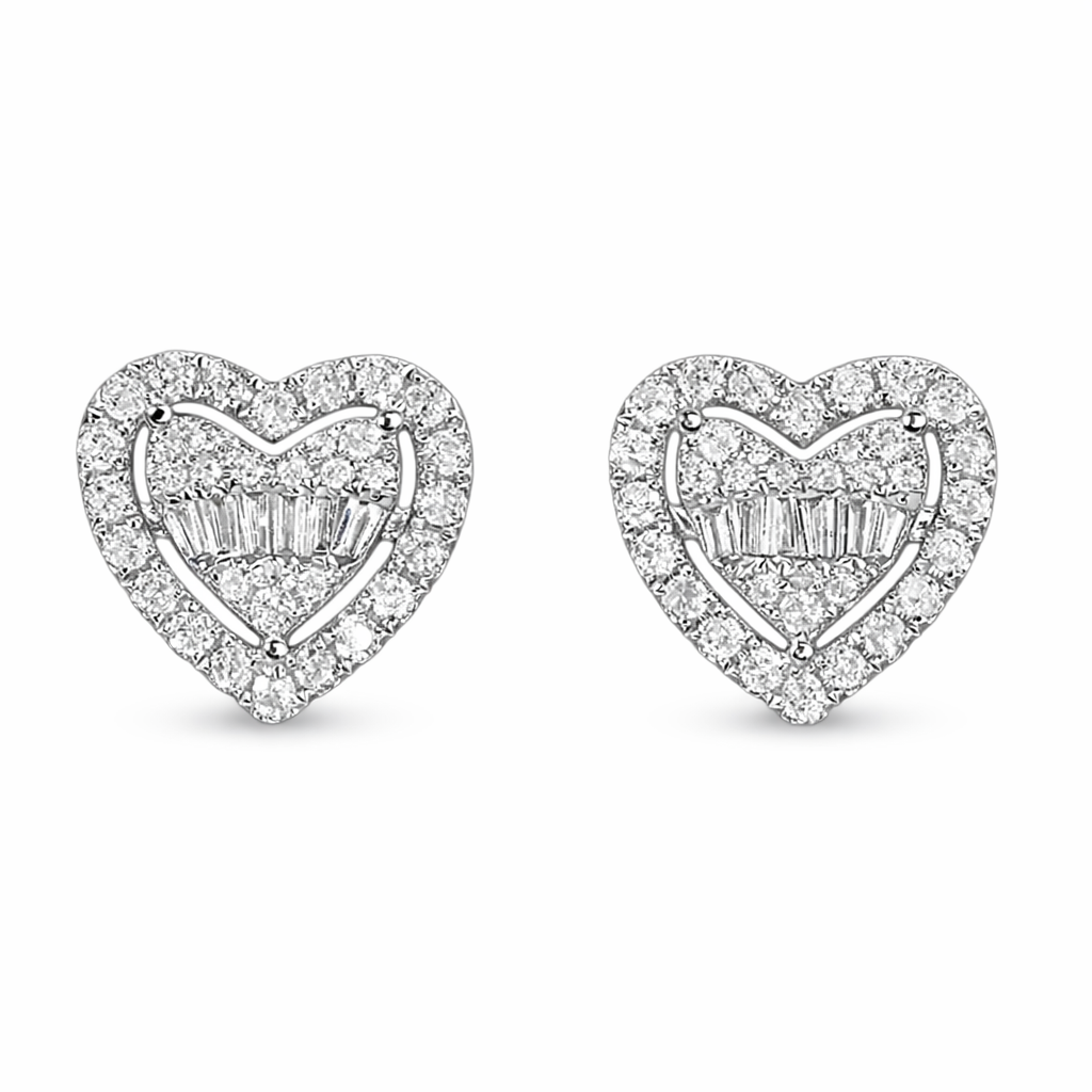 Love 18k Gold Earrings, Studded with 0.50ct Natural Diamond 