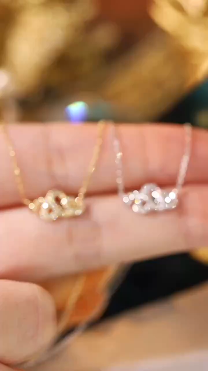 18k Gold Necklace, Chinese Cultural Elements Zodiac Series – Snake, Natural Diamond 0.12ct Chinese Zodiac