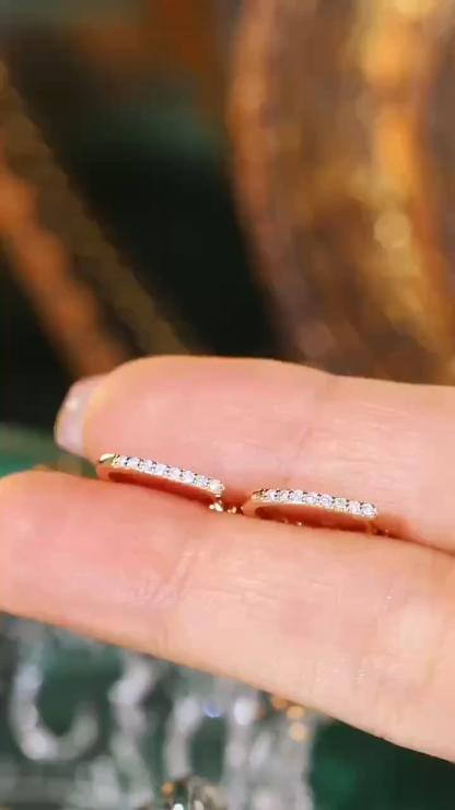 18k Gold Earrings Studded with 0.10ct Natural Diamond