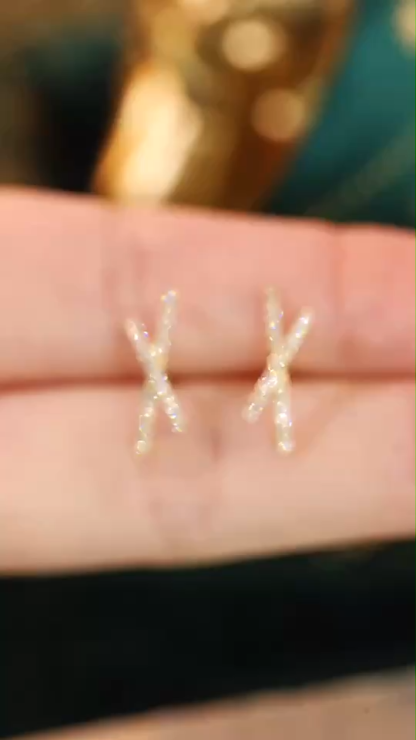 18k Gold Earrings Studded with 0.22ct Natural Diamond