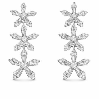  pentagram 18k Gold Earrings, Studded with 1.00ct Natural Diamond 