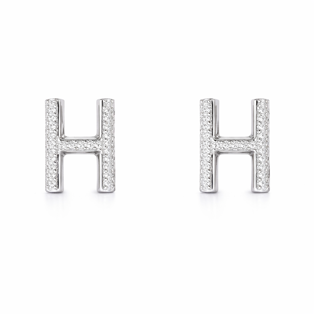 Leaves 18K Gold Natural Diamond Stud Earrings | Cluster-Set 0.24CT Diamonds