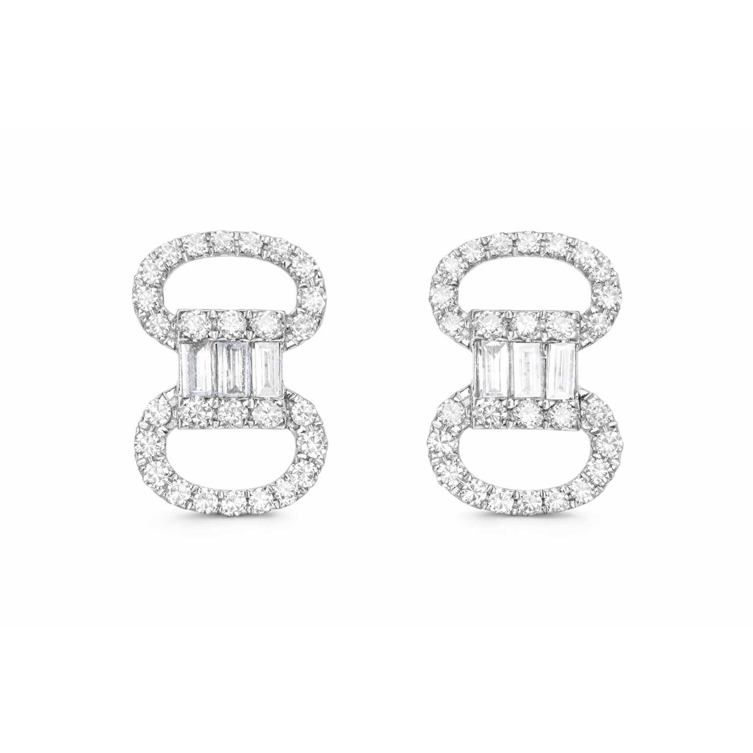18k Gold Earrings, Studded with 0.40ct Natural Diamond 