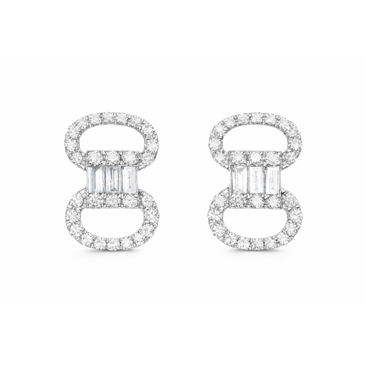 Leaves 18K Gold Natural Diamond Stud Earrings | Cluster-Set 0.24CT Diamonds
