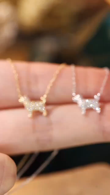 18k Gold Necklace, Chinese Cultural Elements Zodiac Series – Dog, Natural Diamond 0.16ct Chinese Zodiac