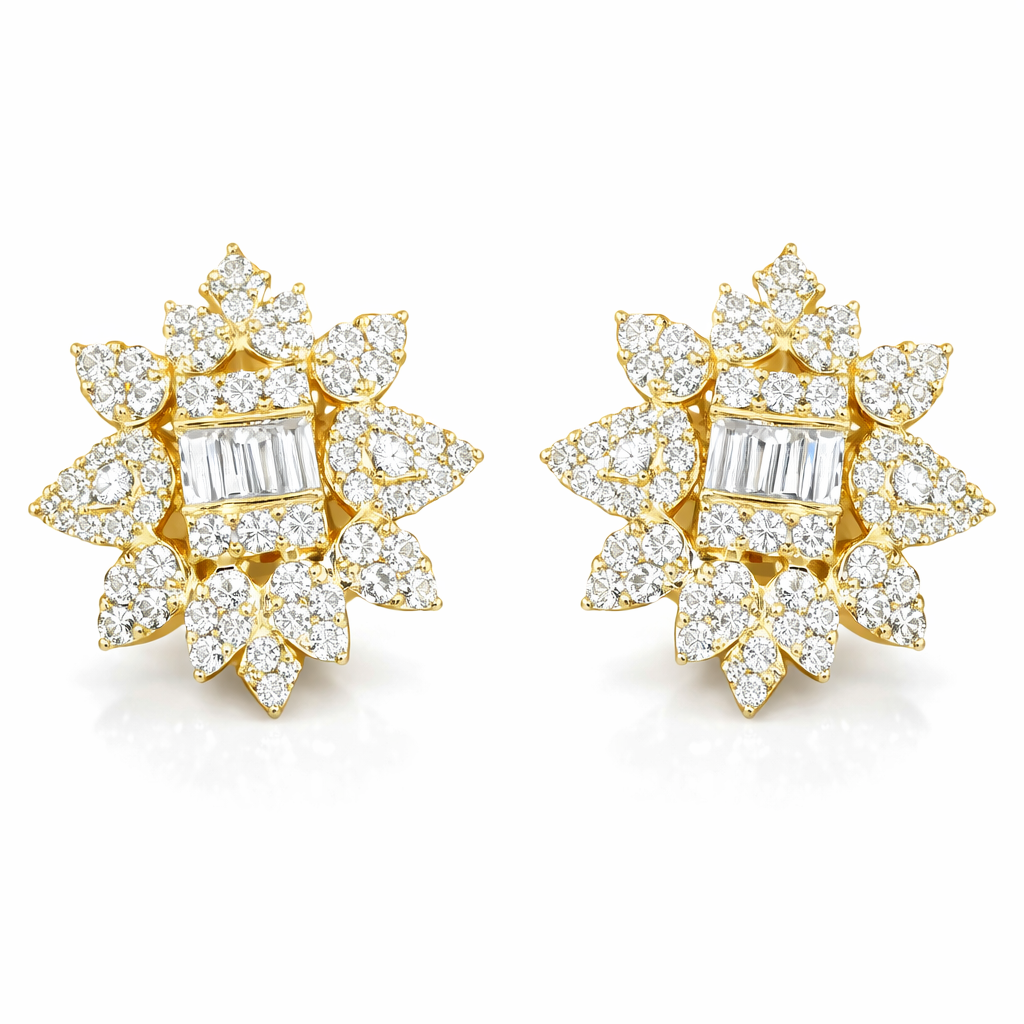 18k gold earrings set with 0.60ct natural diamond