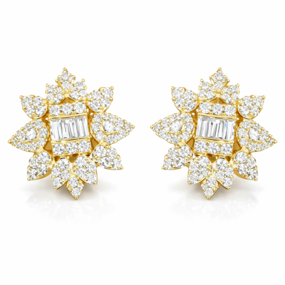 18k gold earrings set with 0.60ct natural diamond