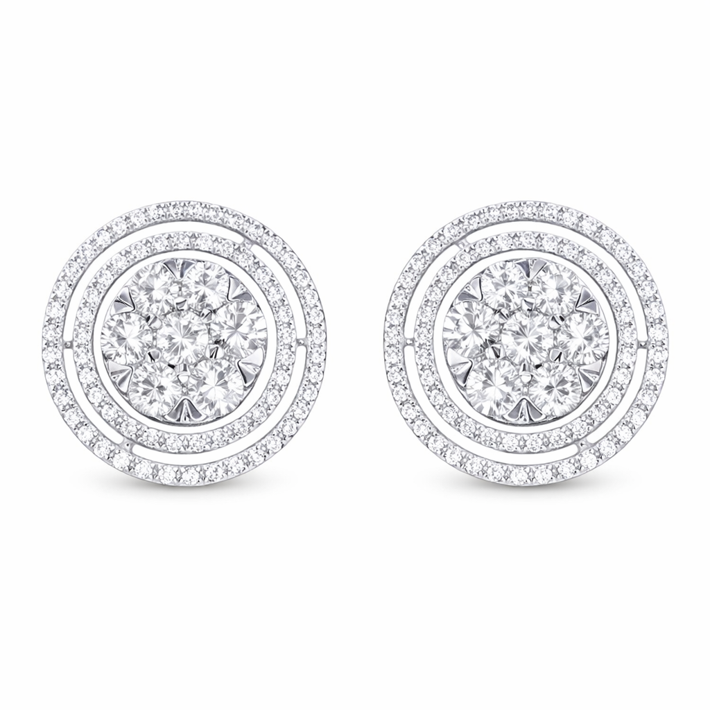 18k Gold Earrings with Three Wearing Styles, Inlaid with 1.00ct Natural Diamonds 