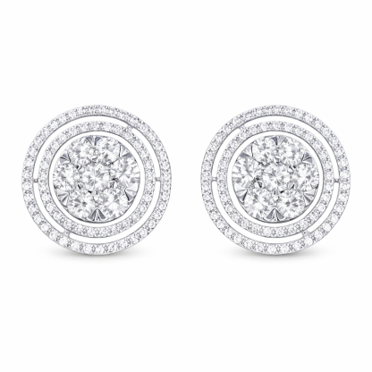18k Gold Earrings with Three Wearing Styles, Inlaid with 1.00ct Natural Diamonds 