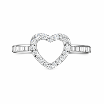 18k gold ring set with a natural diamond; the diamond features a Tapered Baguette cut and weighs 0.30 carats.