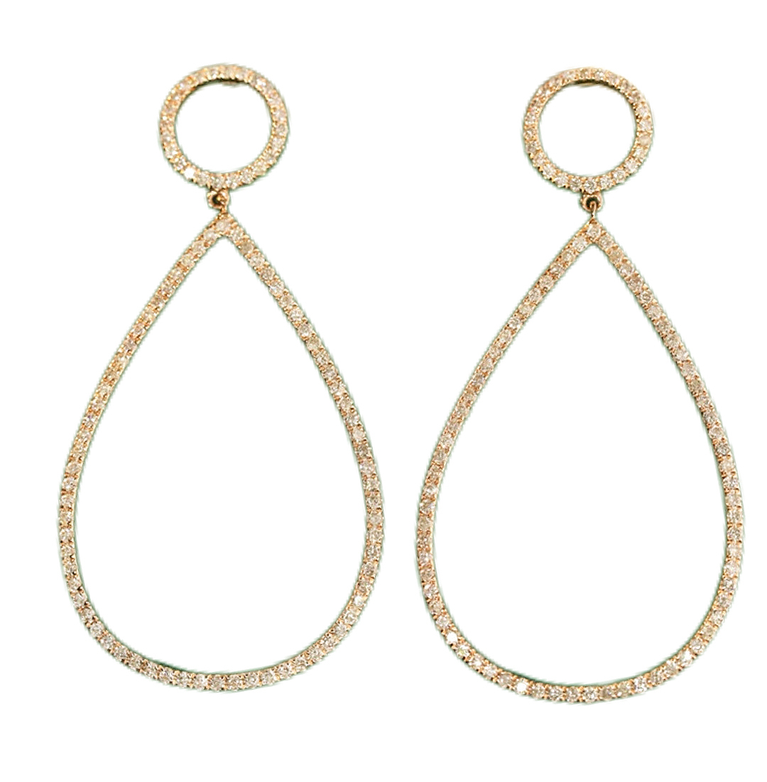 Leaves 18K Gold Natural Diamond Stud Earrings | Cluster-Set 0.24CT Diamonds