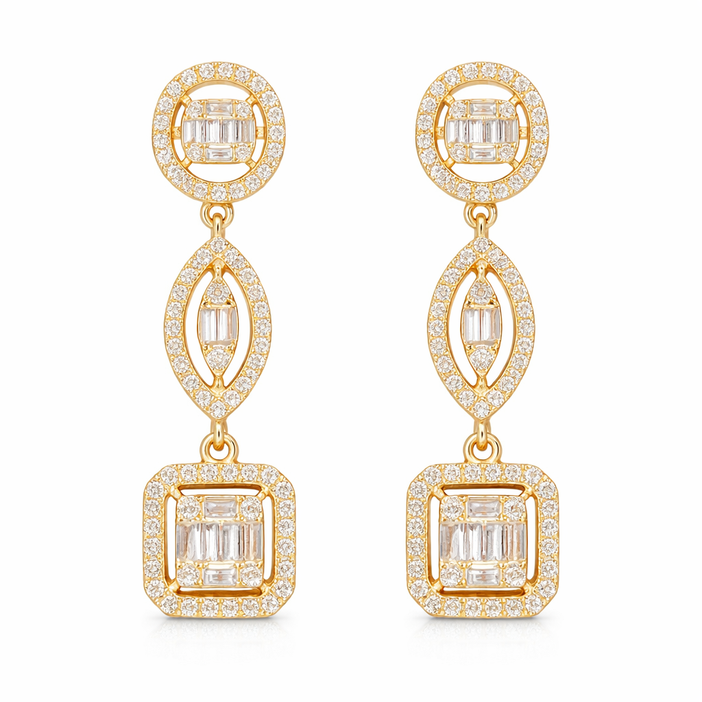 18k Gold Earrings Set with a 0.70ct Natural Diamond
