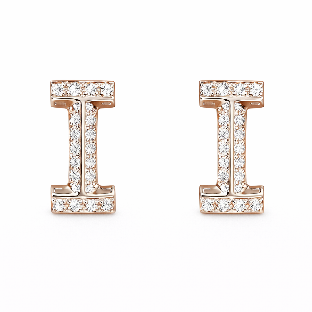 Leaves 18K Gold Natural Diamond Stud Earrings | Cluster-Set 0.24CT Diamonds