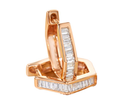18k Gold Earrings, Studded with 0.20ct Natural Diamond 