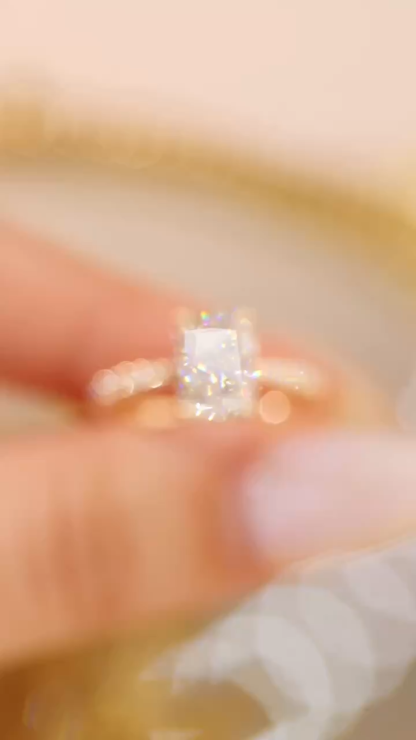 10K Gold Timeless Radiance · 2ct Lab Grown Radiant Cut Diamond Ring with Accents