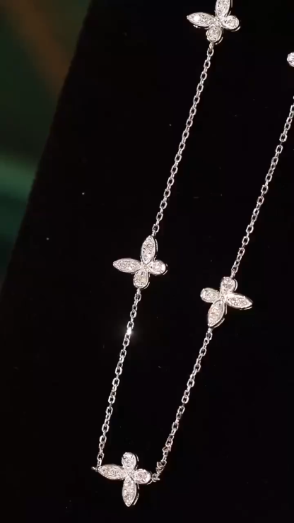 18k Gold Diamond Necklace with Marquise Cut, Natural Diamond 0.40ct