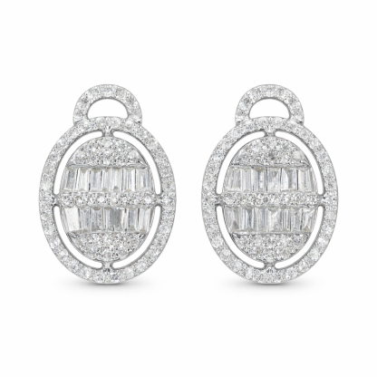 18k Gold Earrings, Studded with 0.60ct Natural Diamond 