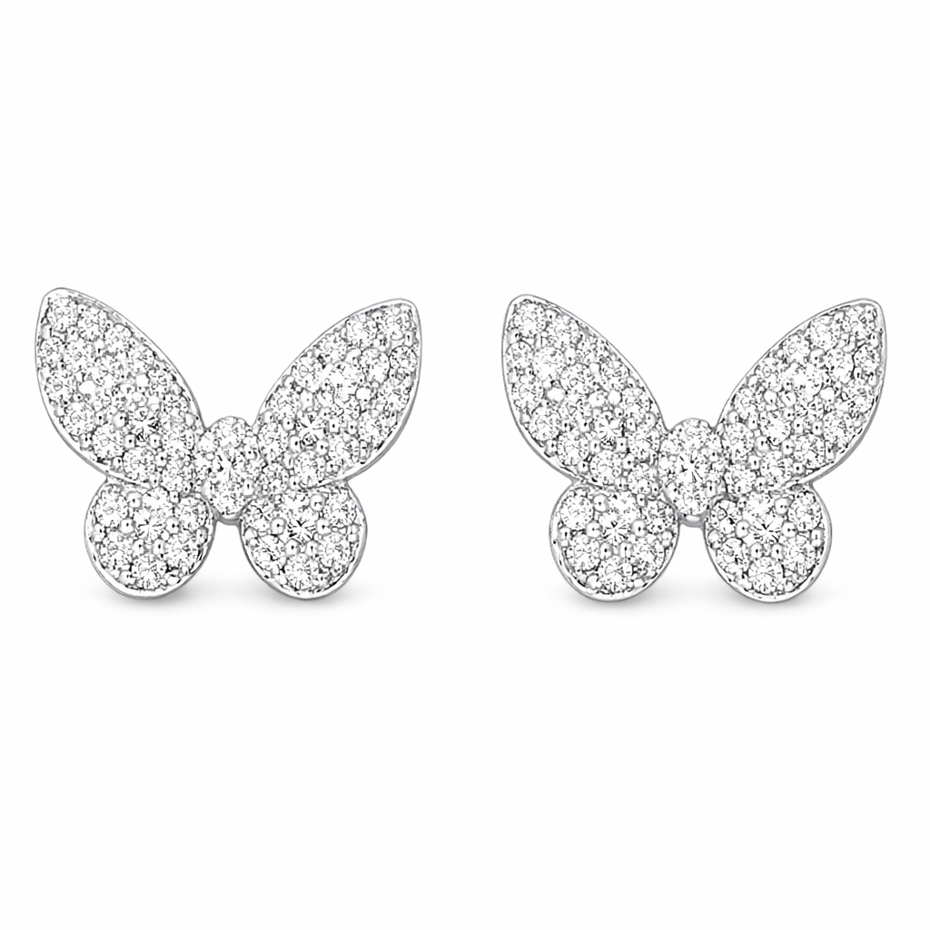 18k gold earrings with a bow design, featuring a natural diamond of 0.30carats.
