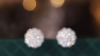 18k Gold Earrings in Heart Shape, Pair Set, Studded with 0.70ct Natural Diamond
