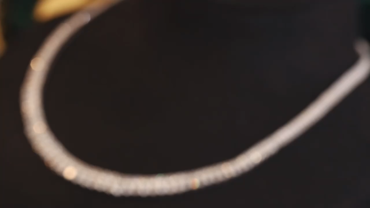 18k Gold Necklace with Luxury Diamond-Set Evening Gown Chain; Natural Diamonds totaling 10ct