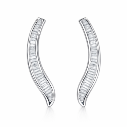18k Gold Earrings, Studded with 0.50ct Natural Diamond 