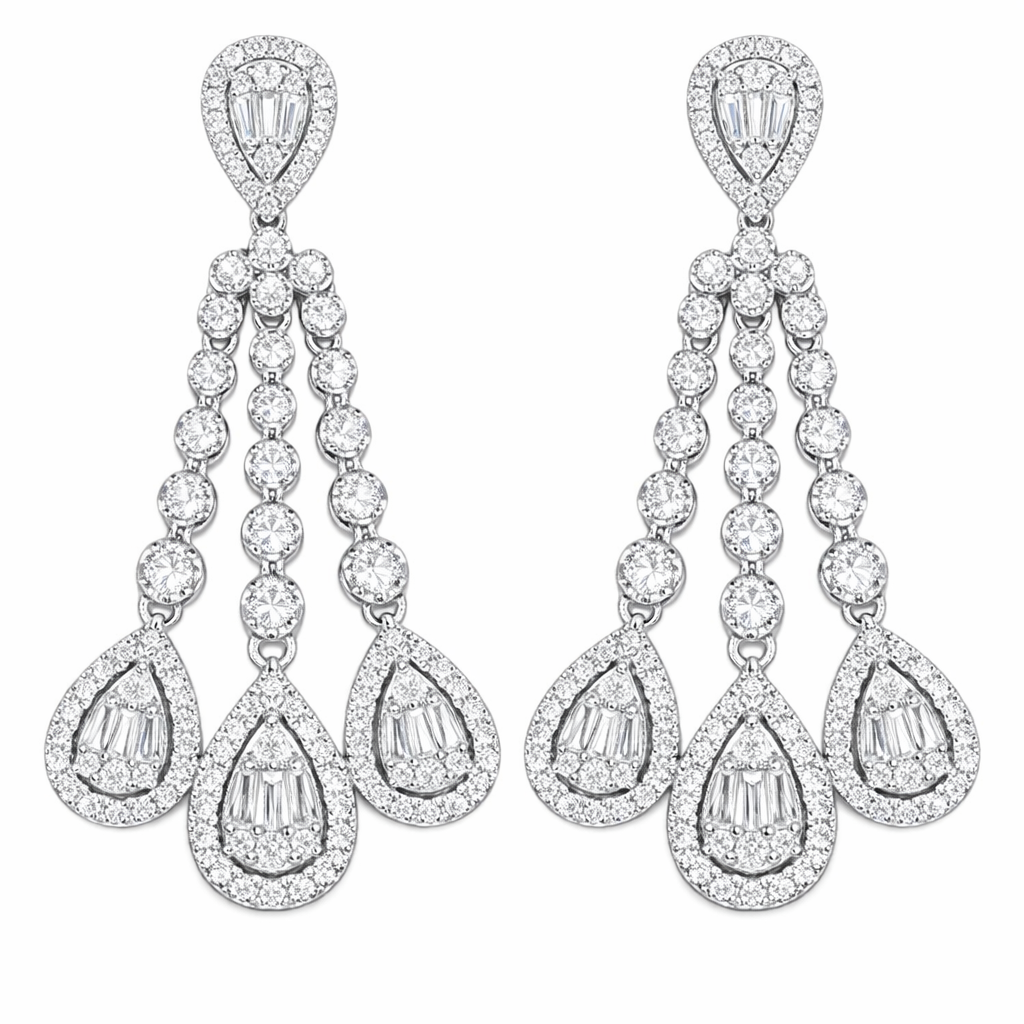 18k gold earrings set with a 2.00ct natural diamond