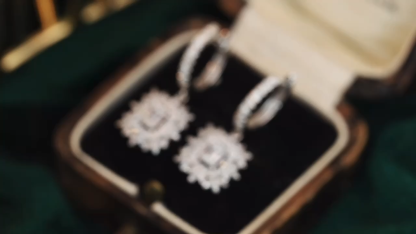 18k Gold Earrings, Studded with 0.60ct Natural Diamond 